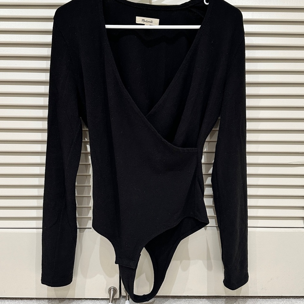 Madewell Black Wrap Bodysuit